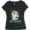 unicorns are born in september cute unicorn Women's Triblend Scoop T-shirt
