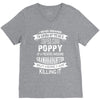 Super Cool Poppy Of A Freaking Awesome Granddaughter V-Neck Tee
