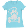 personalized paw halo Ladies Fitted T-Shirt