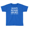 sleepy. hungry. grumpy. Toddler T-shirt
