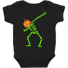 pumpkin skeleton dabbing Baby Bodysuit