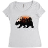 Bear Adventure With Rose Women's Triblend Scoop T-shirt