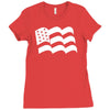american flag sticker vinyl decal   usa stars united states country ca Ladies Fitted T-Shirt