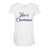 merry christmas colorful glitter Maternity Scoop Neck T-shirt