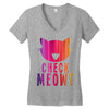CHECK MEOWT CAT Women's V-Neck T-Shirt