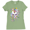 flying rainbow skull island Ladies Fitted T-Shirt
