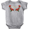 badassy with roses Baby Bodysuit