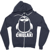 penguin chillax funny new Zipper Hoodie