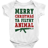 Merry Christmas Ya Filthy Animal Baby Bodysuit