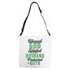 blessed god by spoiled by my husband protected by both Adjustable Strap Totes