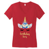 birthday unicorn family series birthday boy Women's V-Neck T-Shirt