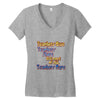 teachers give, share, care Women's V-Neck T-Shirt