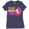 She Wants The D - Dunkin Donuts Ladies Fitted T-Shirt