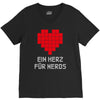 nerd shirt design  herz f&uuml;r nerds computer gaming fun big bang minecr V-Neck Tee