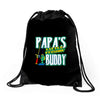 papa's little fishin buddy Drawstring Bags