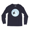 Biker Dinosaur - Dinosaur Riding A Bike To The Moon Long Sleeve Shirts