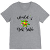 world's best sister with flowers V-Neck Tee