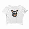 blue and tan frenchie Crop Top