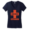 nude beach   lifeguard Women's V-Neck T-Shirt