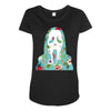 scream floral Maternity Scoop Neck T-shirt