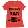 Super Cool Dad Of A Freaking Awesome Son Ladies Fitted T-Shirt