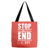 stop snow pression end winter funny Tote Bags