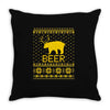 ugly sweater party beer bear funny Throw Pillow