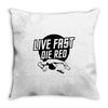 live fast die red Throw Pillow