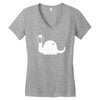 apatosaurus white Women's V-Neck T-Shirt