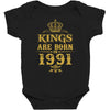 kings are born in 1991 Baby Bodysuit