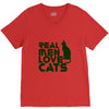 real men love cats, funny quote V-Neck Tee