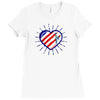 heart us flag 4th july fredom america usa Ladies Fitted T-Shirt