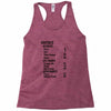contents list Racerback Tank
