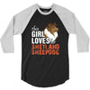 This Girl Loves Shetland Sheepdog 3/4 Sleeve Shirt