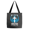 By Birth Christian By the Grace of God Tote Bags