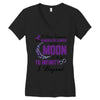 i love someone with pancreatic cancer to the moon &amp; back to infınıty Women's V-Neck T-Shirt