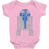 r2d2 typography Baby Onesie