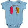 what up dog ketchup hot dog Baby Bodysuit