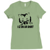 i iz on your shirt funny lolcat geek nerd tee cat s 3xl Ladies Fitted T-Shirt