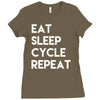 eat sleep cycle repeat Ladies Fitted T-Shirt