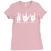 peace love rock funny Ladies Fitted T-Shirt