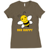 bee happy Ladies Fitted T-Shirt
