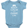 keep calm and game on Baby Bodysuit