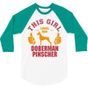 This Girl Loves Her Doberman Pinscher 3/4 Sleeve Shirt