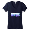 swim like a girl neon Women's V-Neck T-Shirt