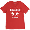 caution! jazz handsfunny jazz dance comic boogie camp trumpet V-Neck Tee