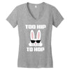 too hip to hop bunny easter Women's V-Neck T-Shirt