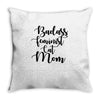 badass feminist cat mom Throw Pillow