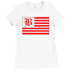 b red Ladies Fitted T-Shirt