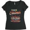 Merry Christmas To Father Of Great Awesome Women's Triblend Scoop T-shirt